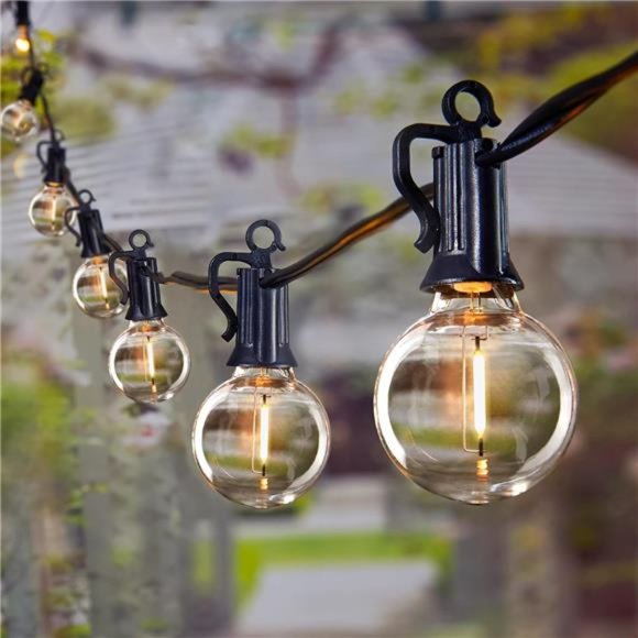 Outdoor String Lights 60 Feet G40 Globe Patio Lights with 32 Edison Shatterproof - Picture 1 of 6